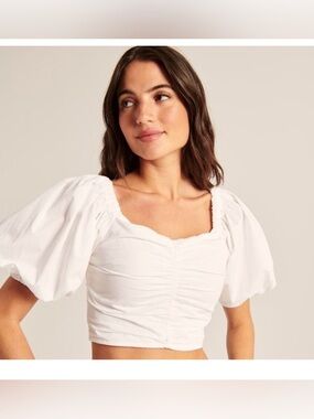Abercrombie & Fitch Puff Sleeve Crop Top Off the Shoulder NWOT